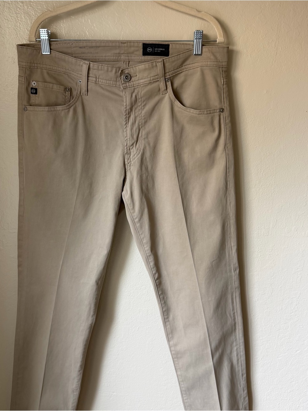 AG Adriano Goldschmied Tellis Modern Slim Pants 32x32 Desert Stone Beige - Picture 9 of 16